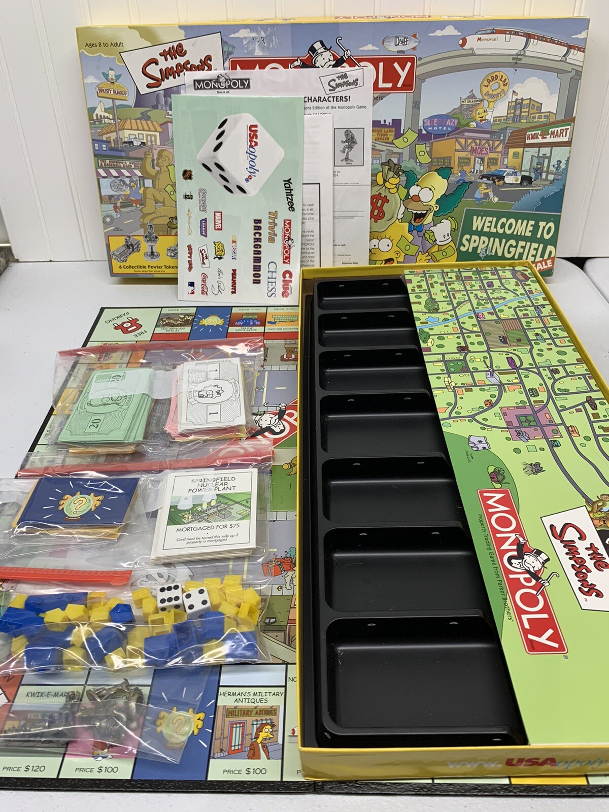 The Simpsons Monopoly Game 2001 Open Box Seems complete
