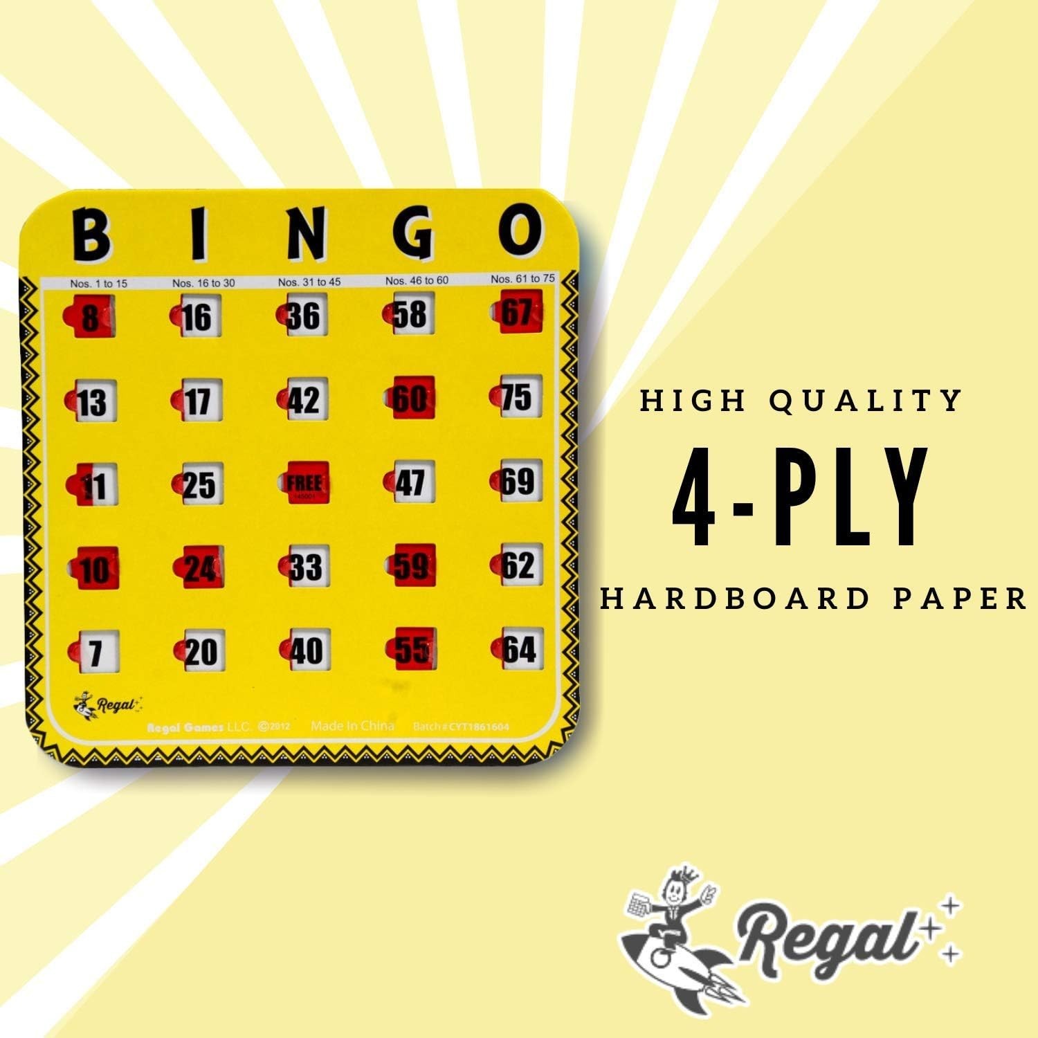 Travel-Ready Regal Bingo Cards – 8 Pack with Sliding Windows, Perfect for Groups