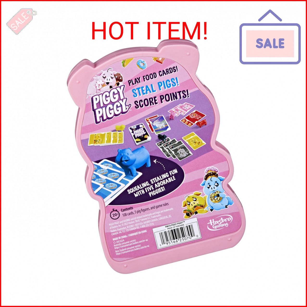 Hasbro Gaming Piggy Piggy Card Game | Family Games for Kids, Teens, and Adults |