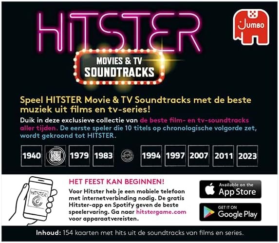 Jumbo Hitster, Movies & TV Soundtracks, Expansion Set, Party Game, Music Game, A