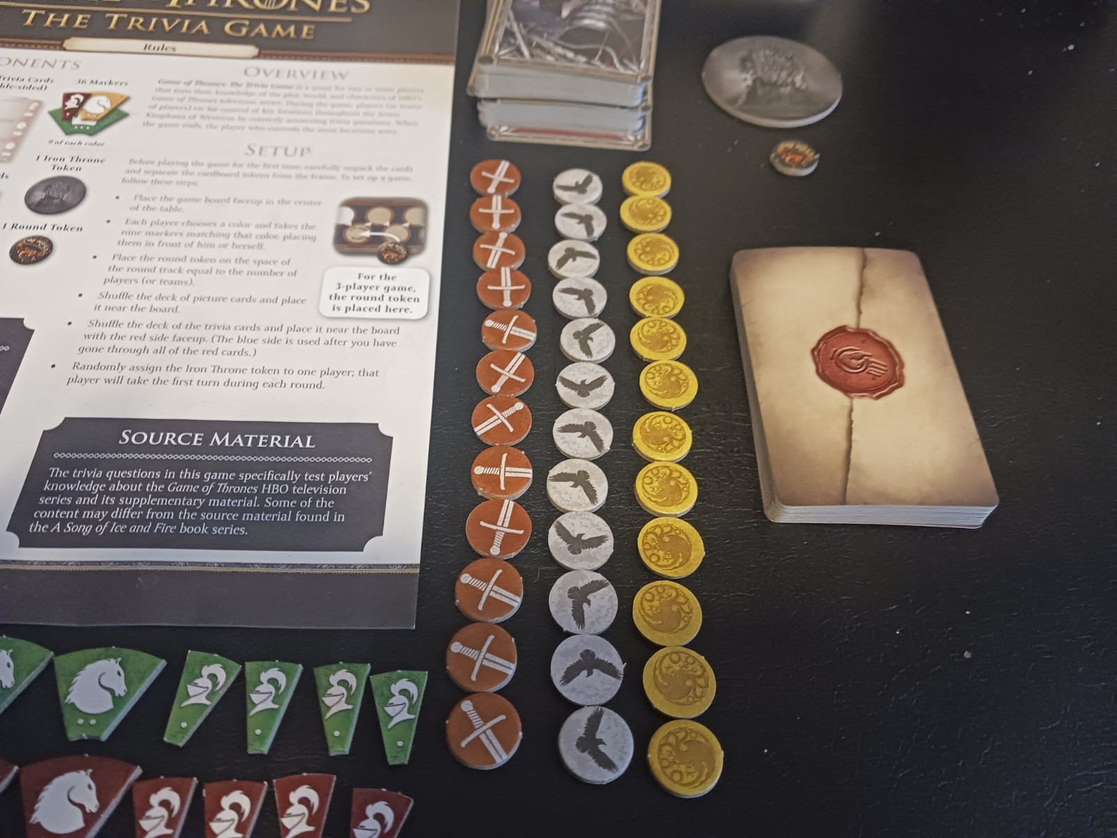 Game of Thrones The Trivia Game FANTASY FLIGHT Games 2015 HBO 100% Complete