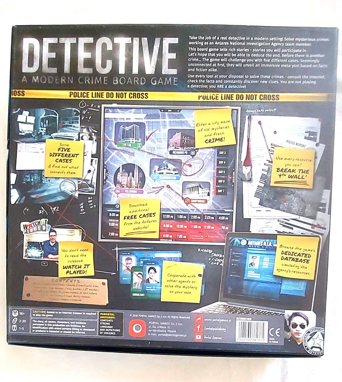 DETECTIVE A Modern Crime Board Game -New Open box 100% Complete