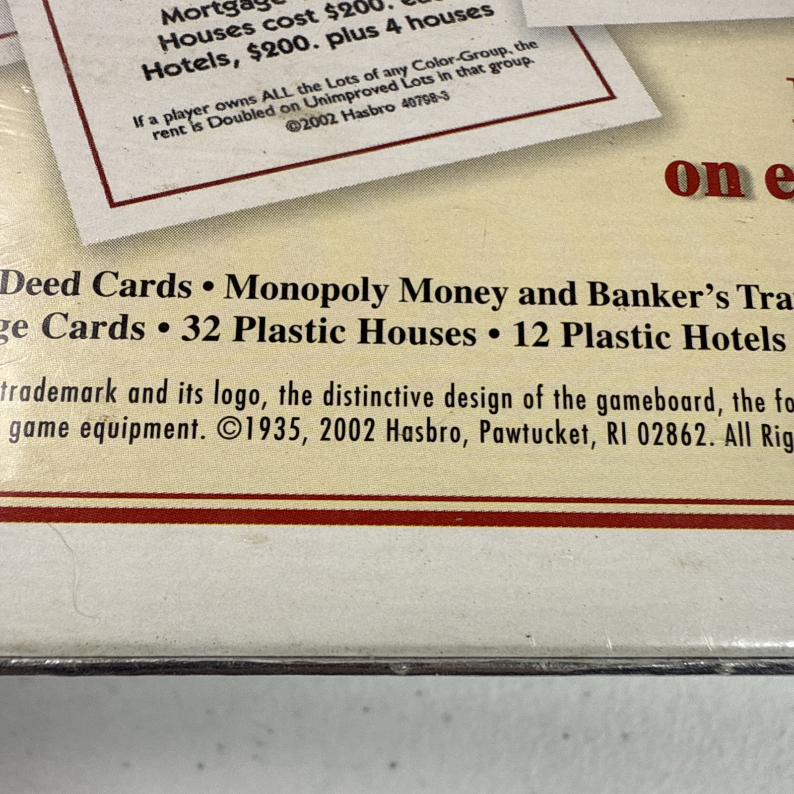 America Monopoly Special Edition 2002 Holographic Box New Sealed Board Game USA