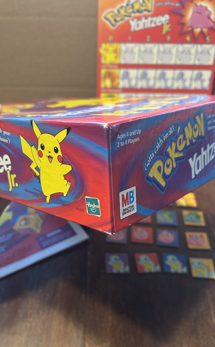 Pokemon Yahtzee Jr. – Milton Bradley Hasbro – COMPLETE Game – Vtg 1999 Nintendo