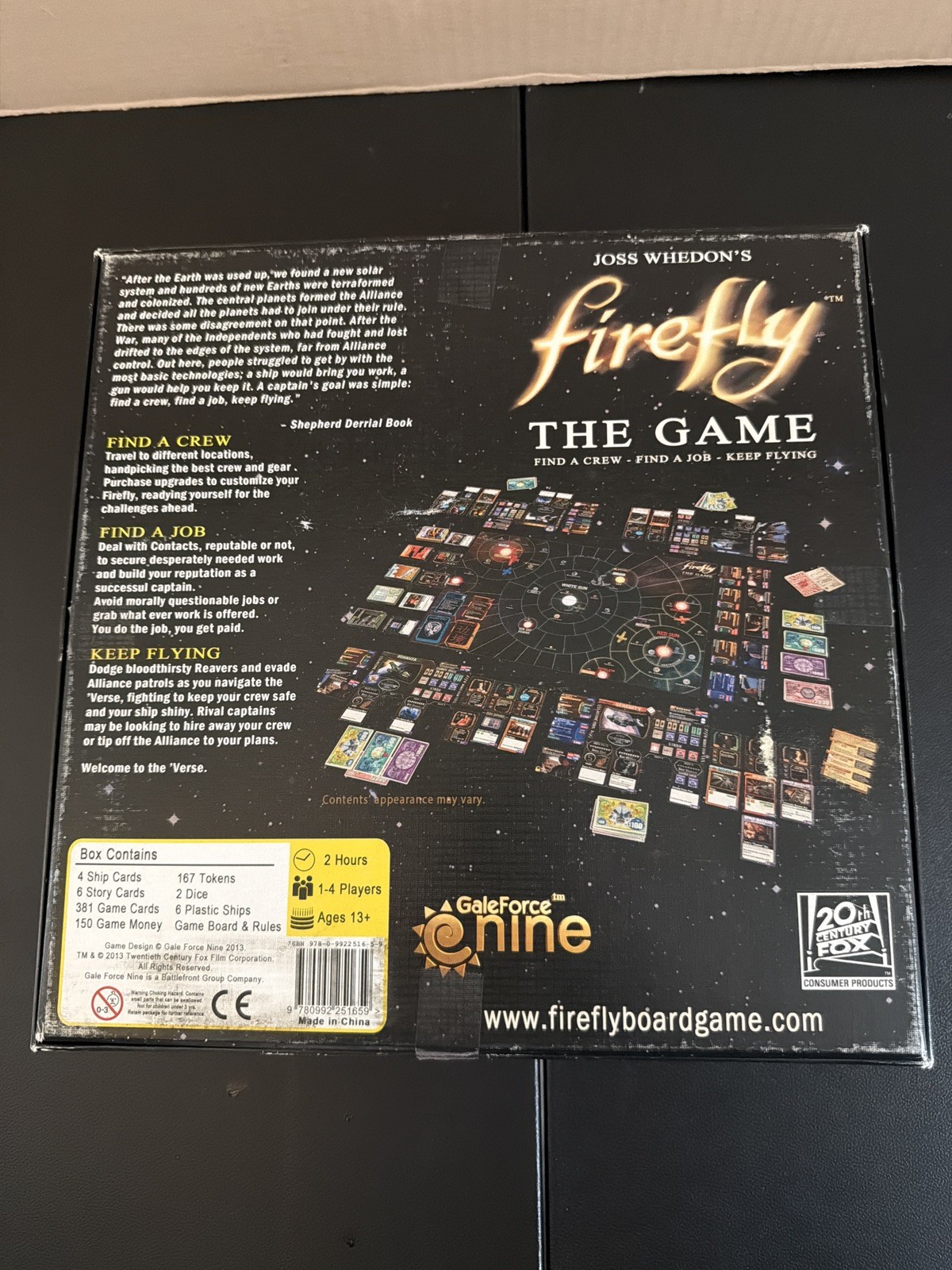 Firefly The Game Fantasy Board Game Joss Whedon 2013 Gale Force Nine COMPLETE