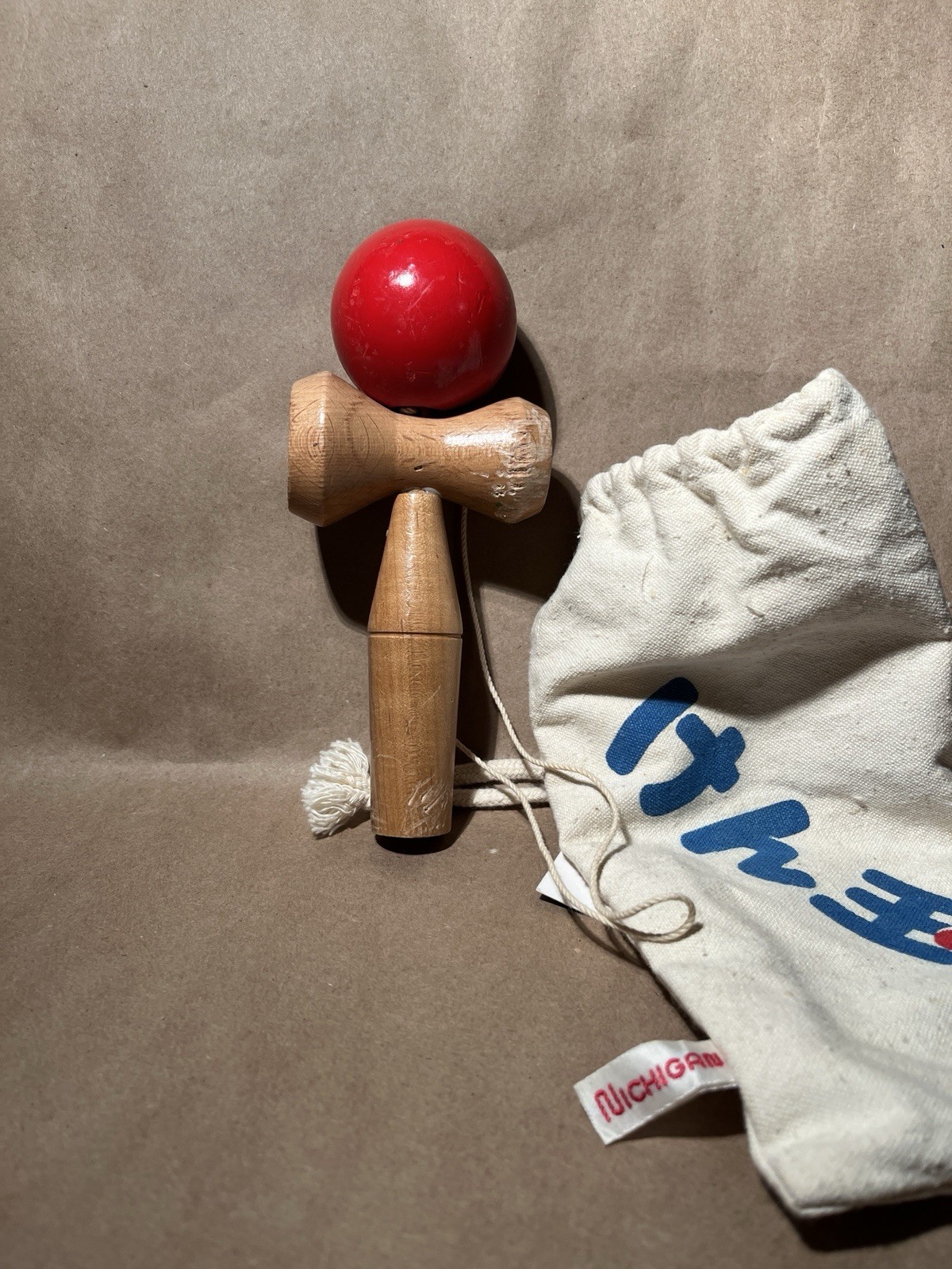Kendama Ball & Cup Game Toy Wooden Toss Catch Eye Hand Coordination (some wear)