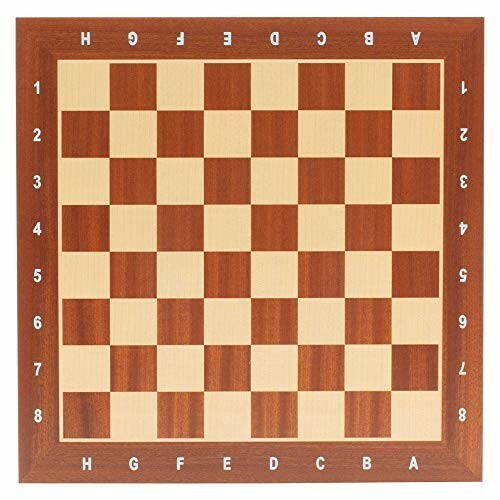 21×21″ Maple&Sapele Inlaid Wood Chess Board w/57mm Square. Flat Chess Game Board
