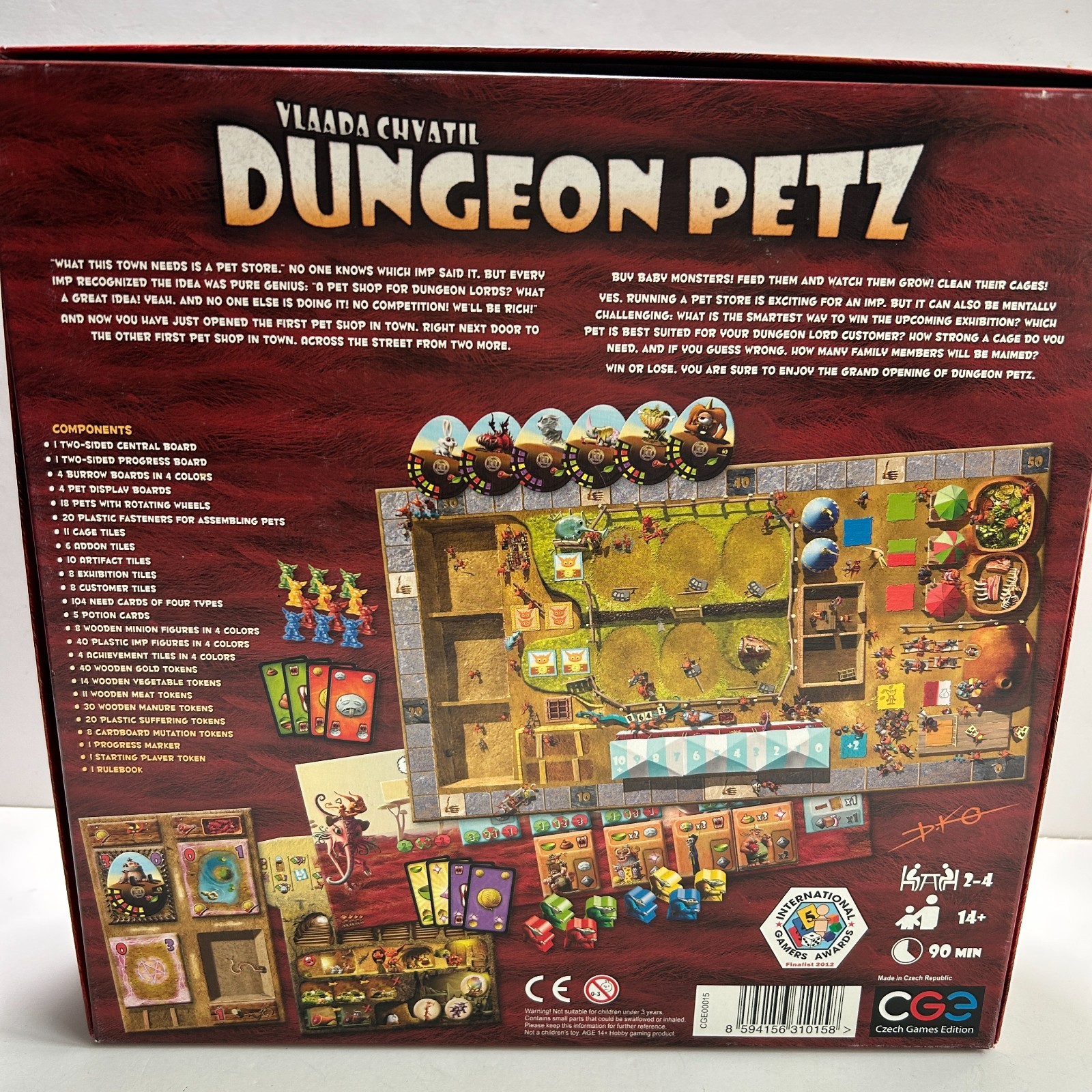DUNGEON PETZ BOARD GAME Complete Czech Games Edition Some Stickers Used
