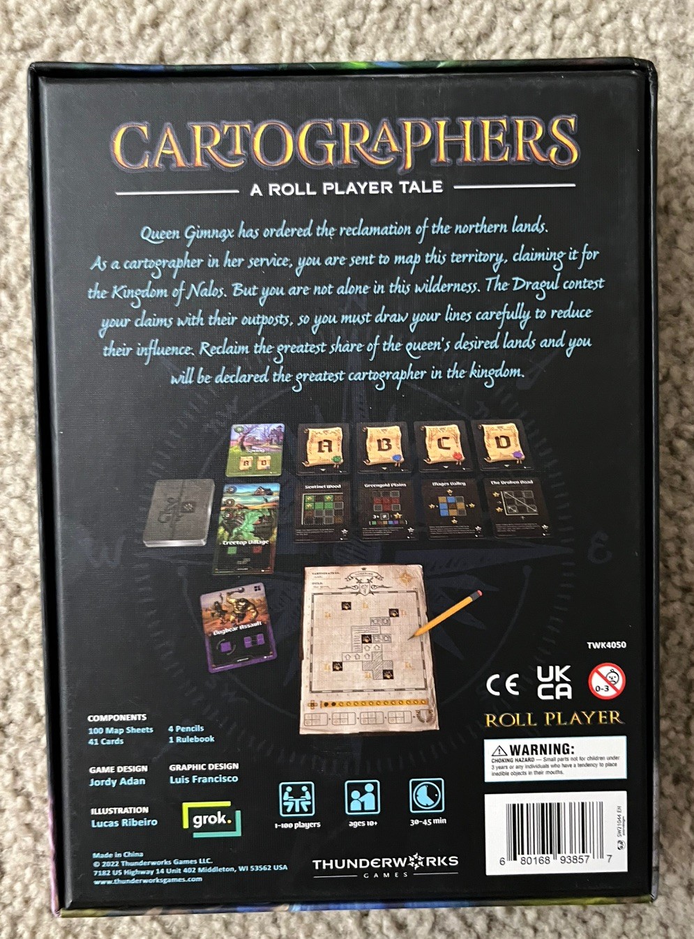 2019 Cartographers Game by Jordy Adan – A Roll Player Tale – Free Shipping