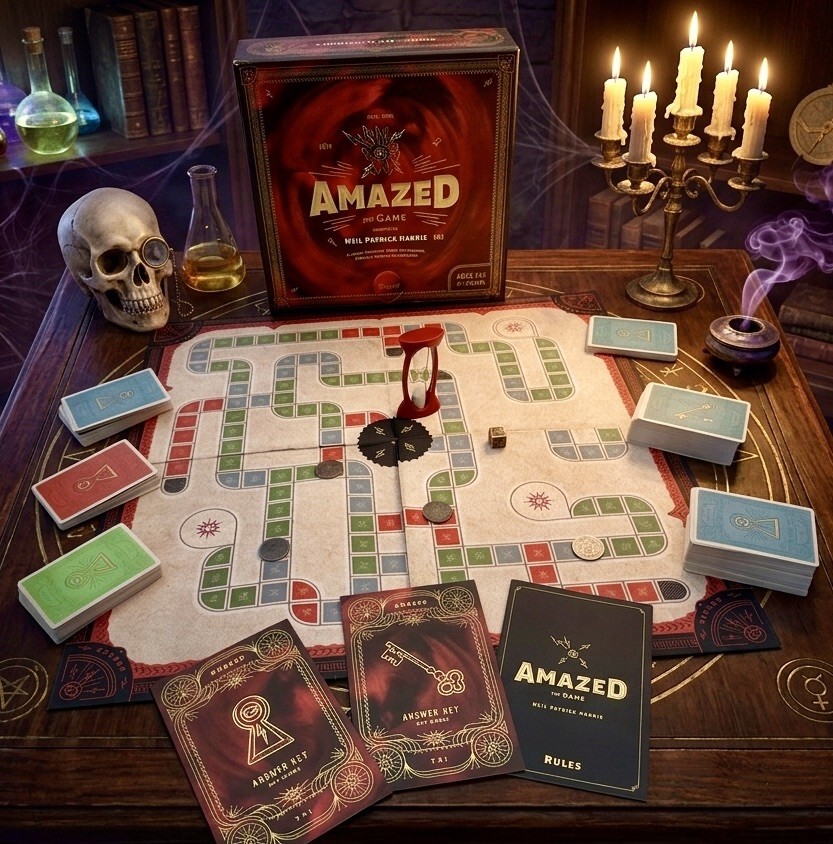 AMAZED Board Game Neil Patrick Harris Theory11 – Complete Puzzles & Riddles