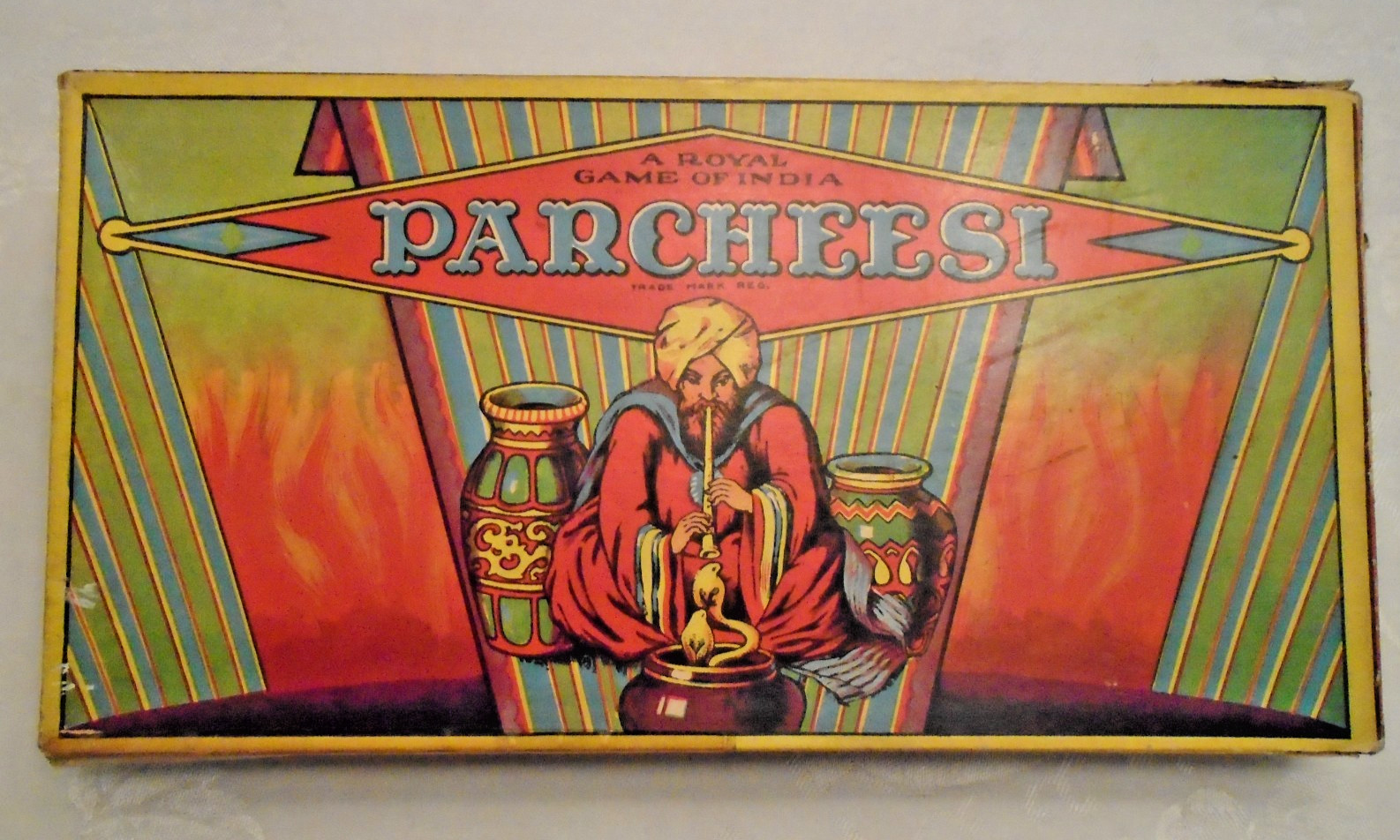 Antique PARCHESESI A Royal Game of India Selchow &Righter Co. NY TM1874 Original