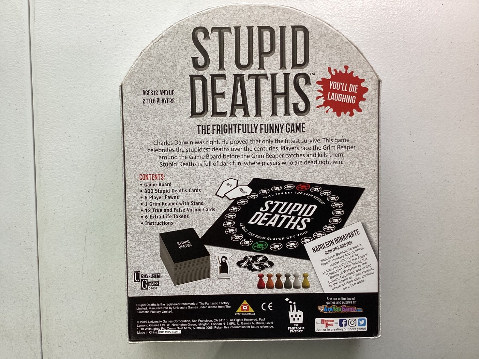 Stupid Deaths Game Never Played University Games 01-404 12 and Up Complete 2019