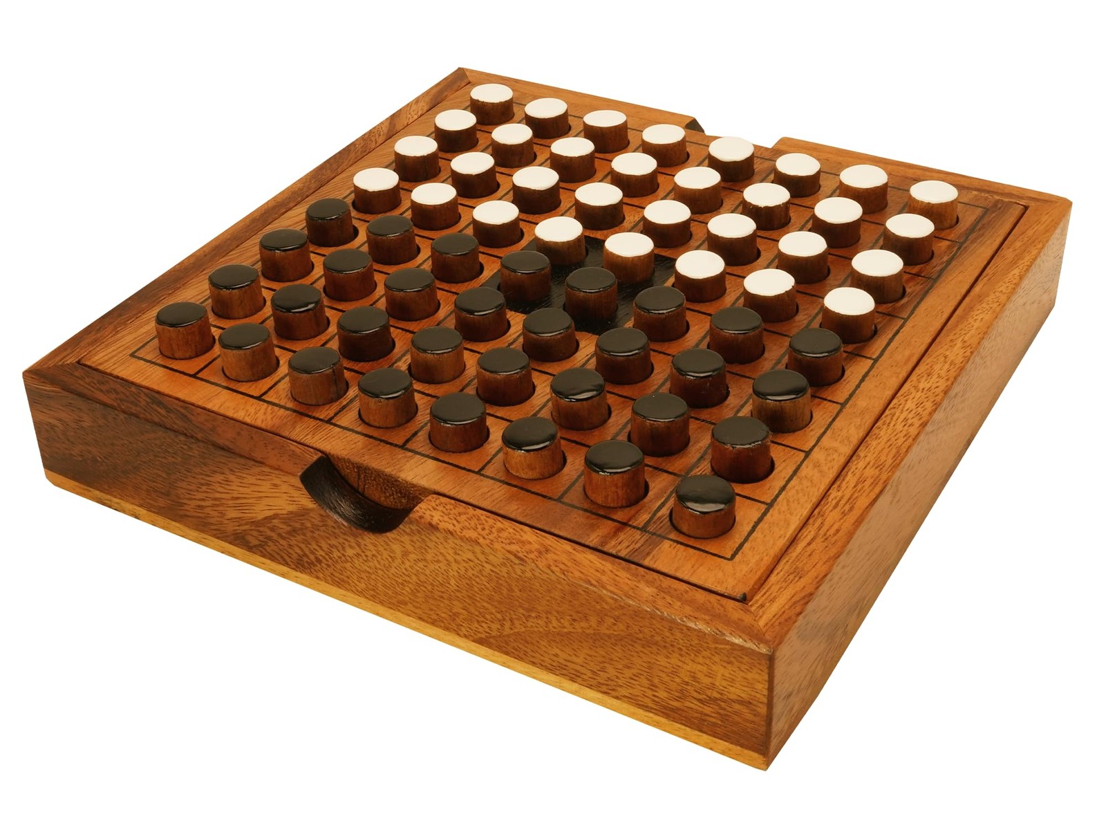 BSIRI Wooden Reversi Othello Board Game 10 inches x 10 inches, Natural Color