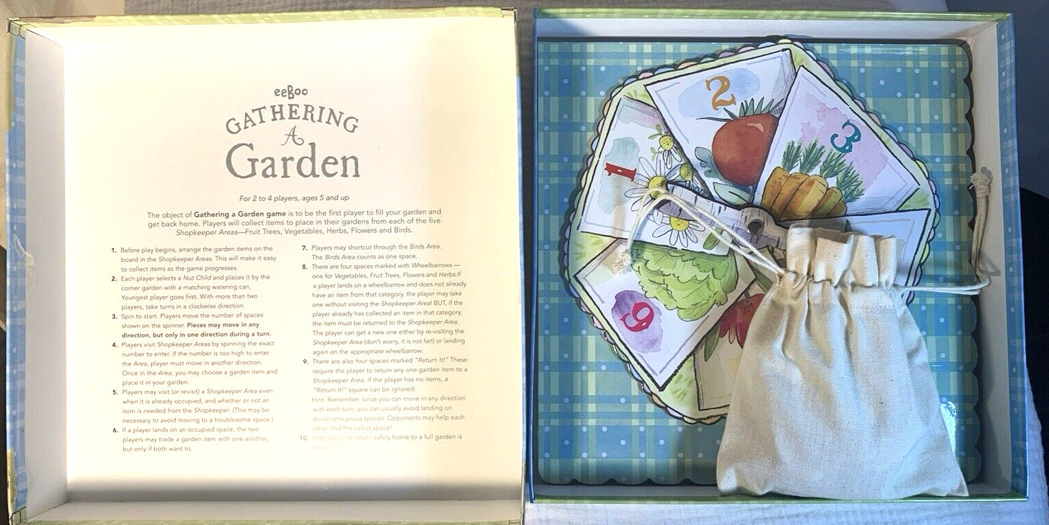 Eeboo Gathering A Garden Board Game Number Skills Learning For Kids 5 and up