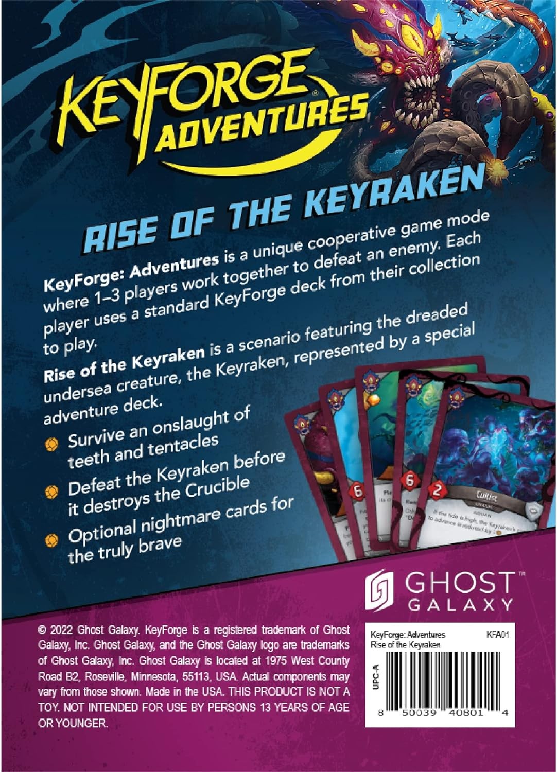 Keyforge Adventures Rise of The Keyraken Card Game Strategy Game with Solo and