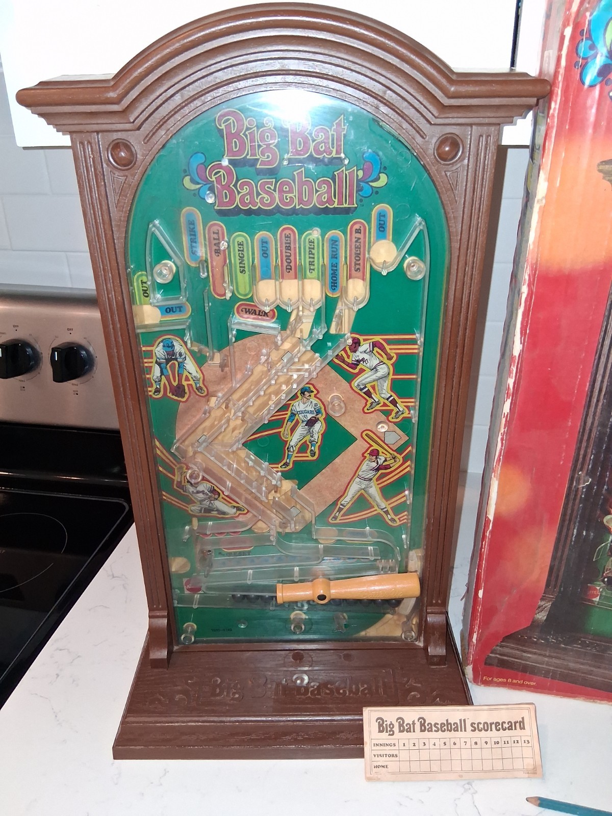 Vintage 1975 Mattel Big Bat Baseball Game Arcade/Pinball Style Complete Working*