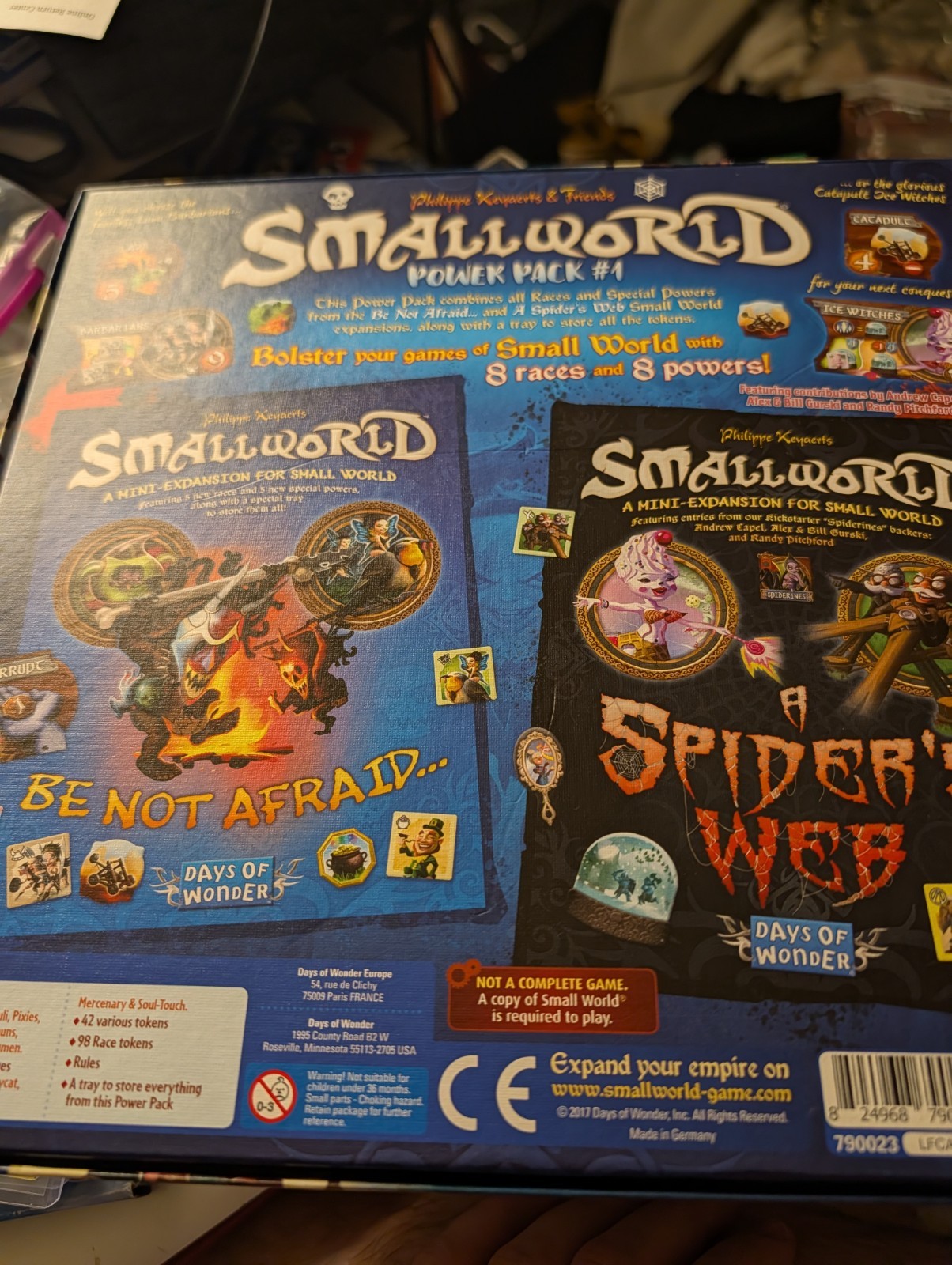 Days of Wonder Small World Power Pack #1 Expansion SW Be Not Afraid And Spiders