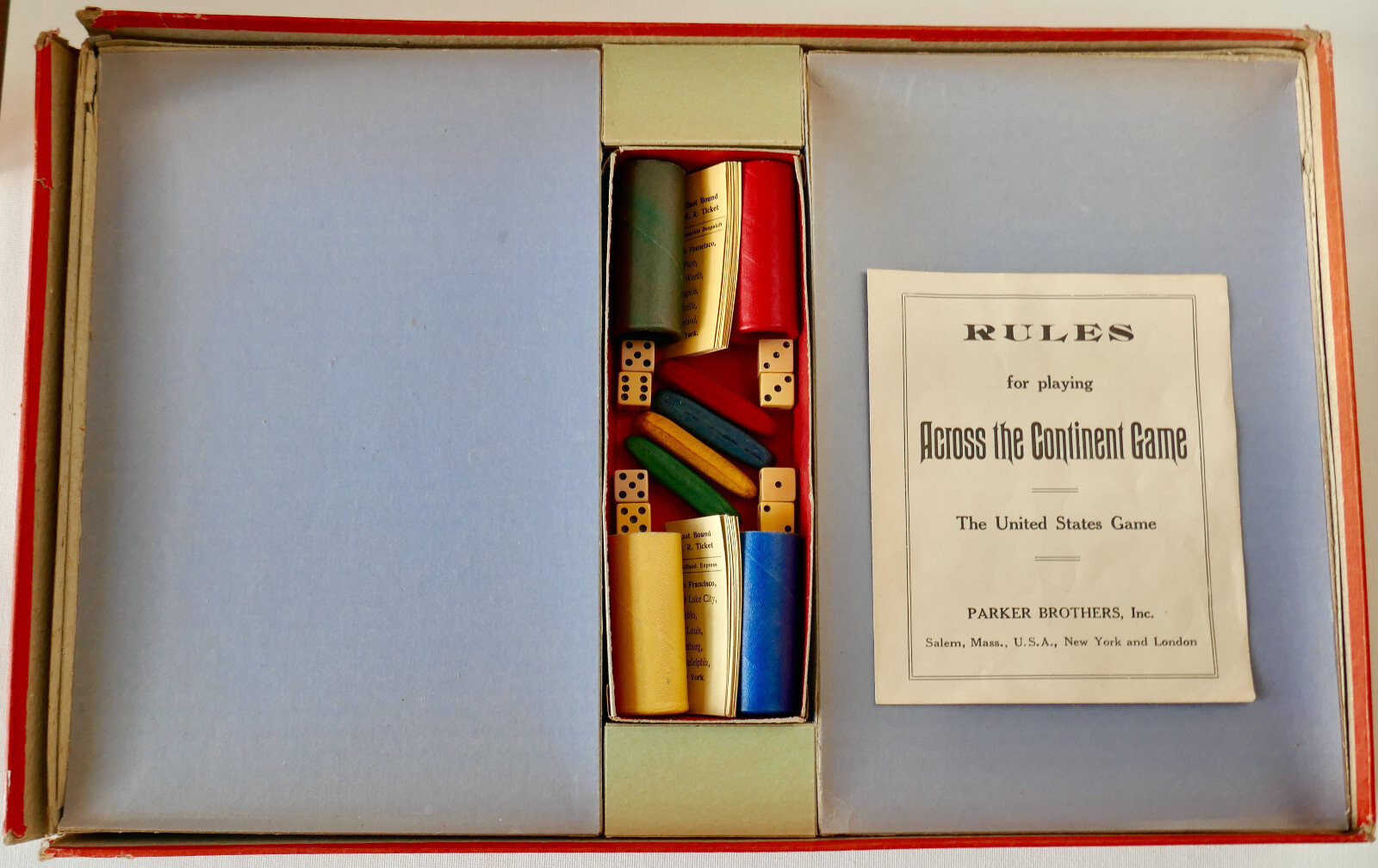 1940s WWII-Era Board Game ACROSS THE CONTINENT Non-Metal (Composition) Trains