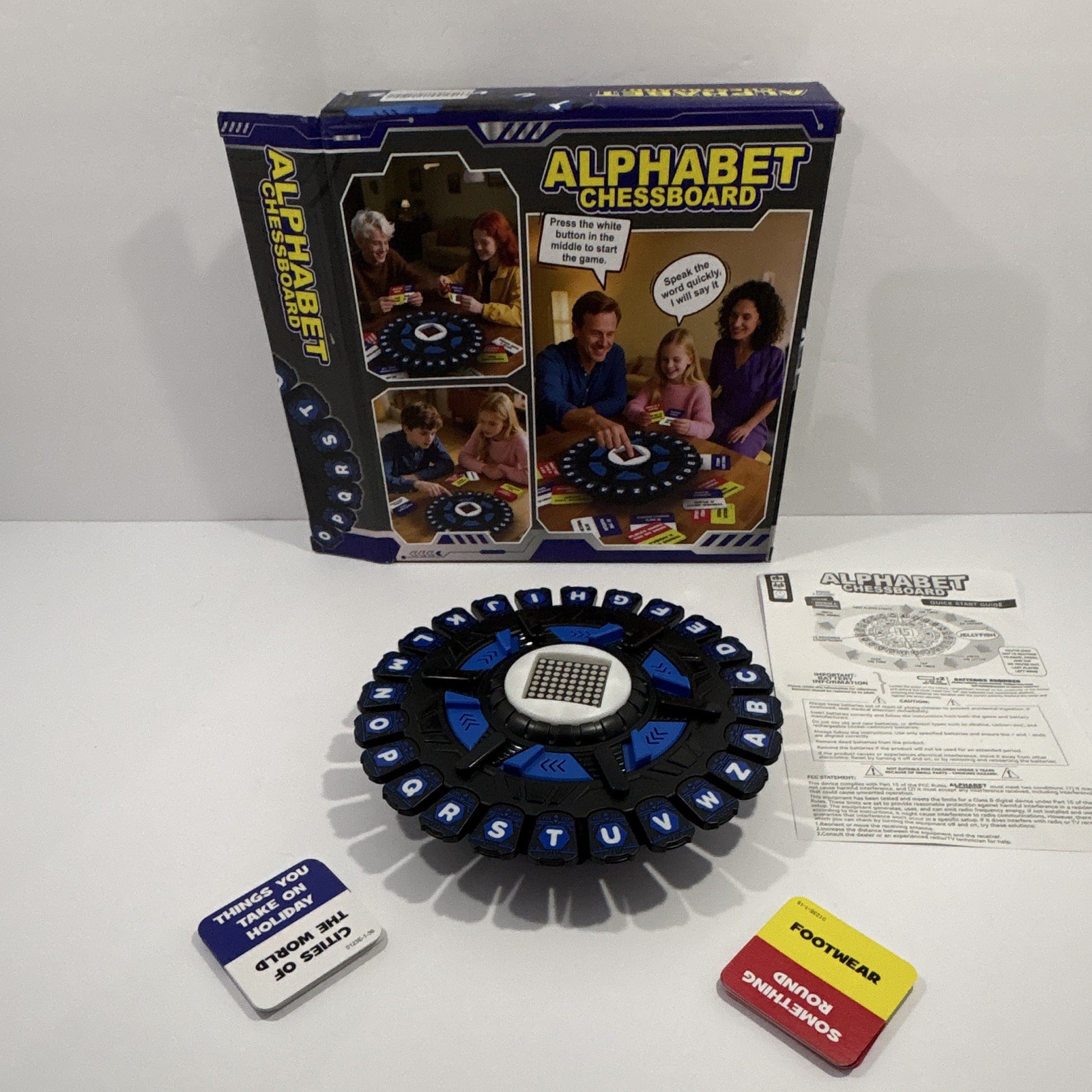 Alphabet Chessboard Electronic Word Game Complete 2 Players Ages 8-11