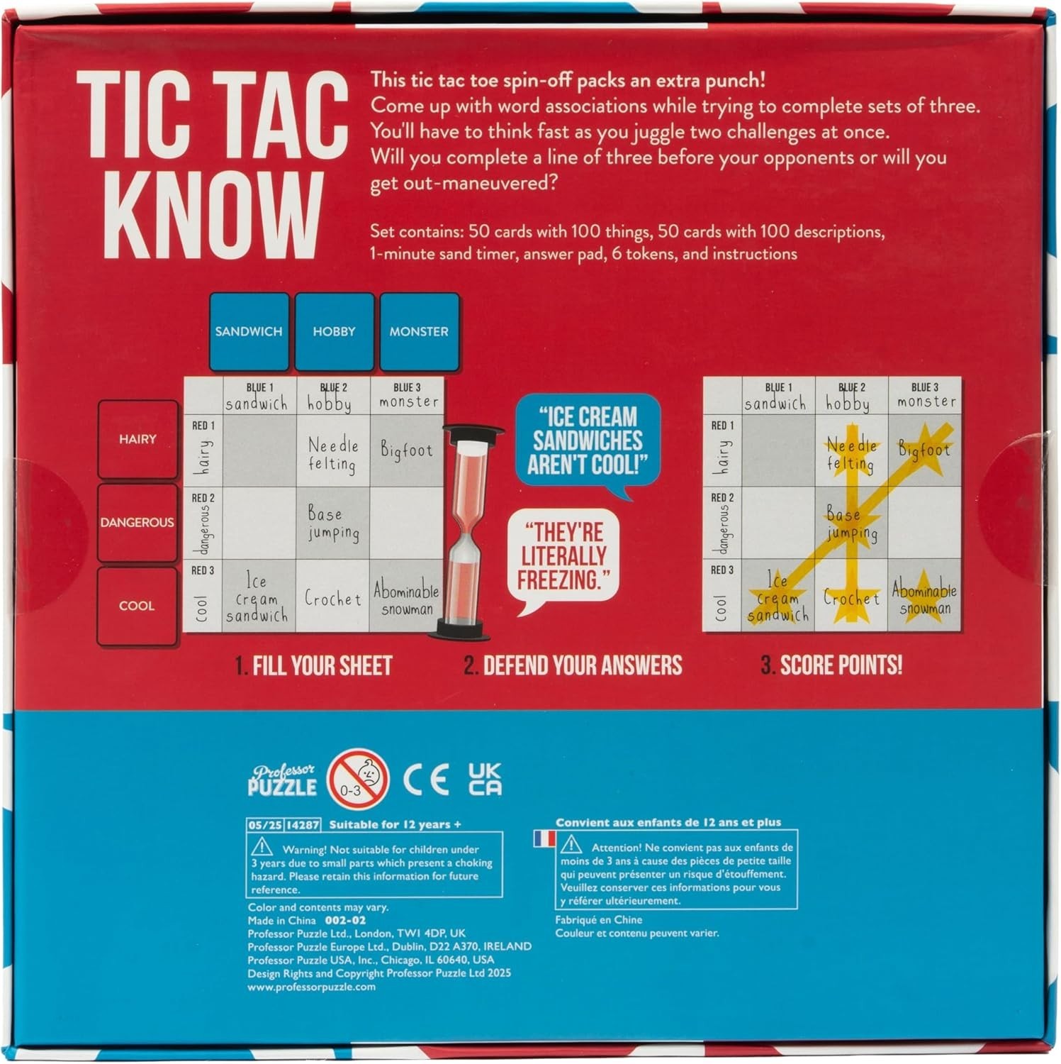 NEW Professor Puzzle Tic Tac Know Party Game Fast Word Game 2–6 Players