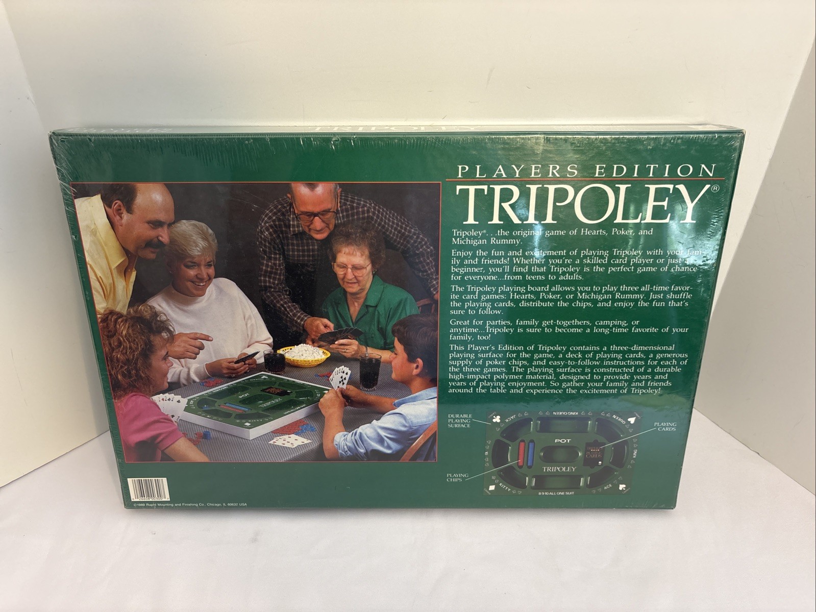 TRIPOLEY Players Edition No. 300 SEALED NEW Cadaco 1989 Rummy Hearts & Poker