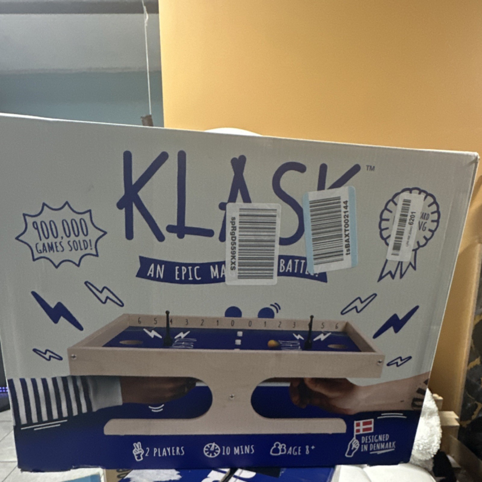 KLASK Magnetic Strategy Board Game, 2 Players, Age 8+, Designed in Denmark