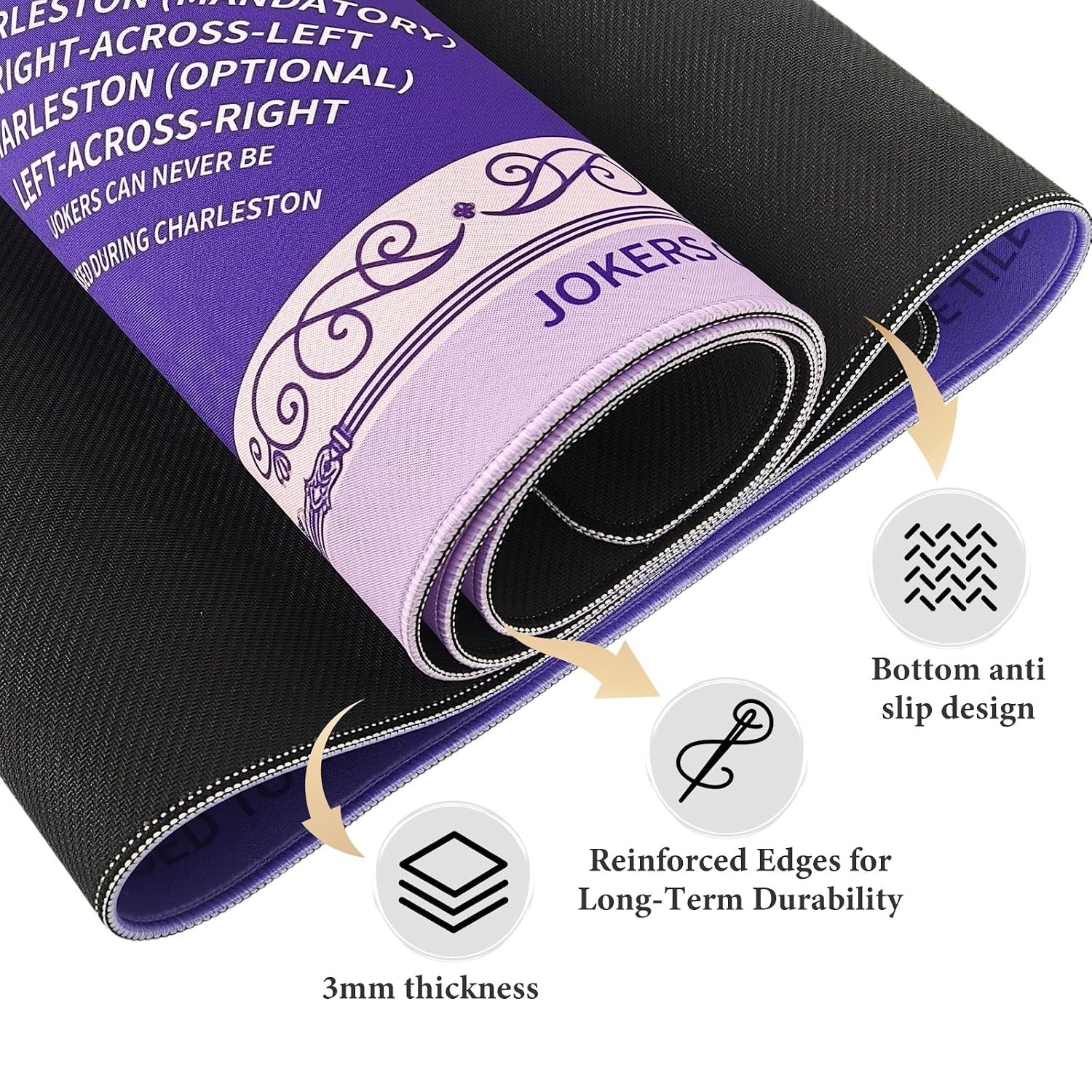 Purple 31.5″ x 31.5″ Non Slip Noise Reducing Waterproof Mahjong Game Mat