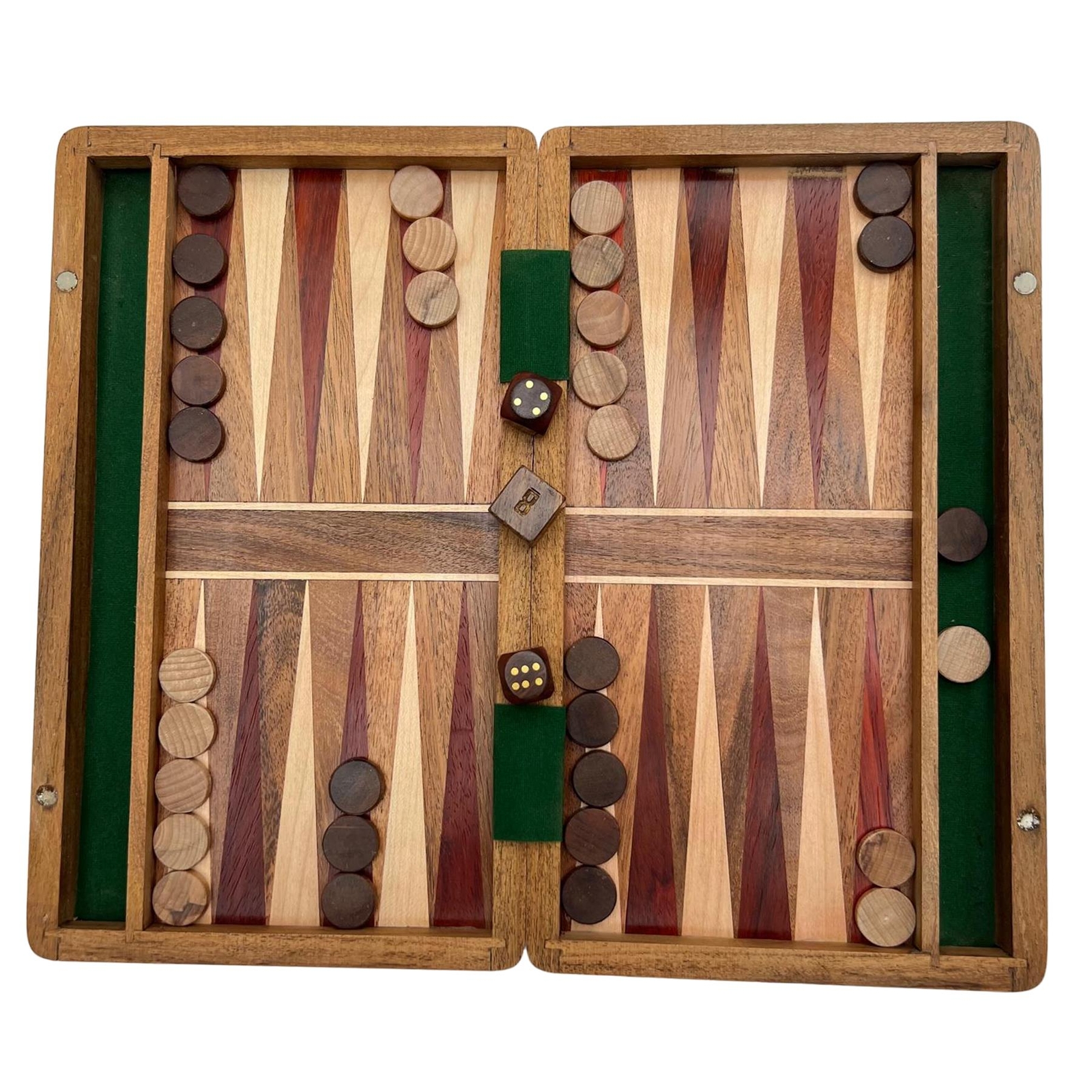 Wooden Inlaid Backgammon Set 36cm x 30cm Classic Game with Pieces & Dice