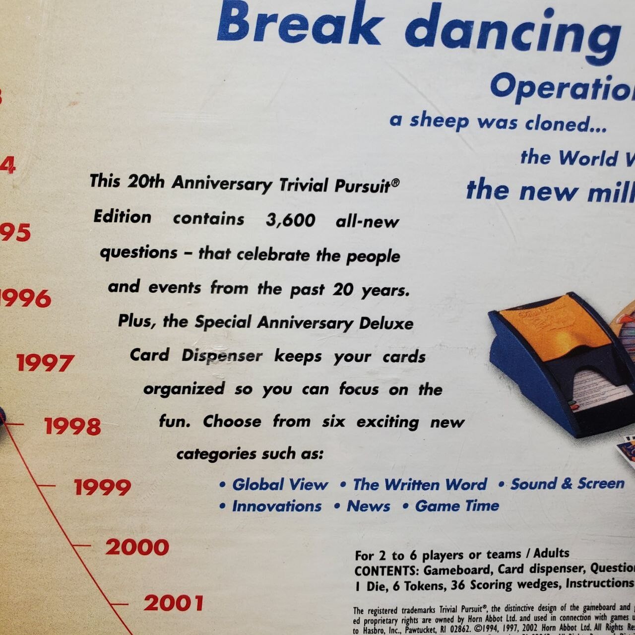 Trivial Pursuit 20th Anniversary Edition Trivia 2002 Game – New Factory Sealed