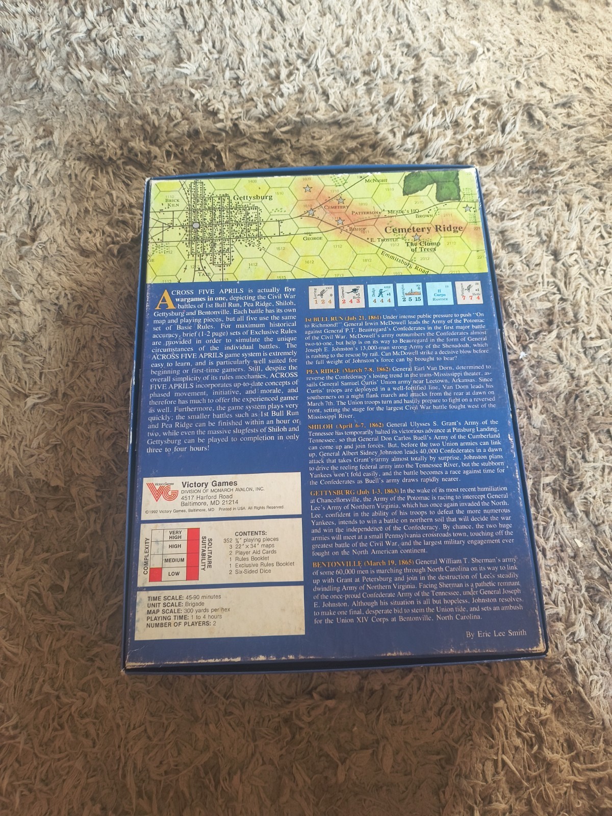 Across 5 Aprils, Victory Games 1992 Civil War Pentagame VG