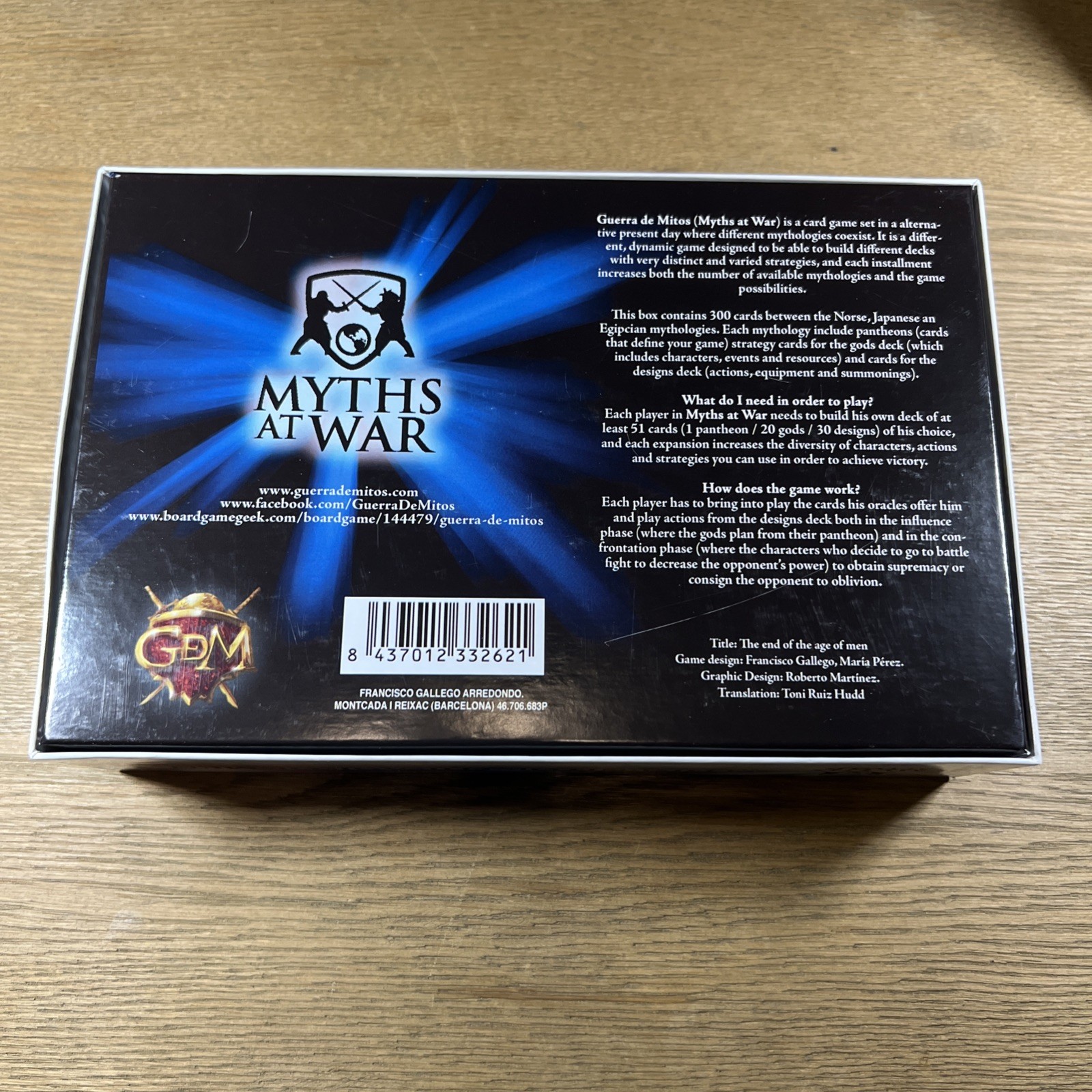 Myths At War The End of The Age of Men Card Game Open Unplayed Cards Sealed