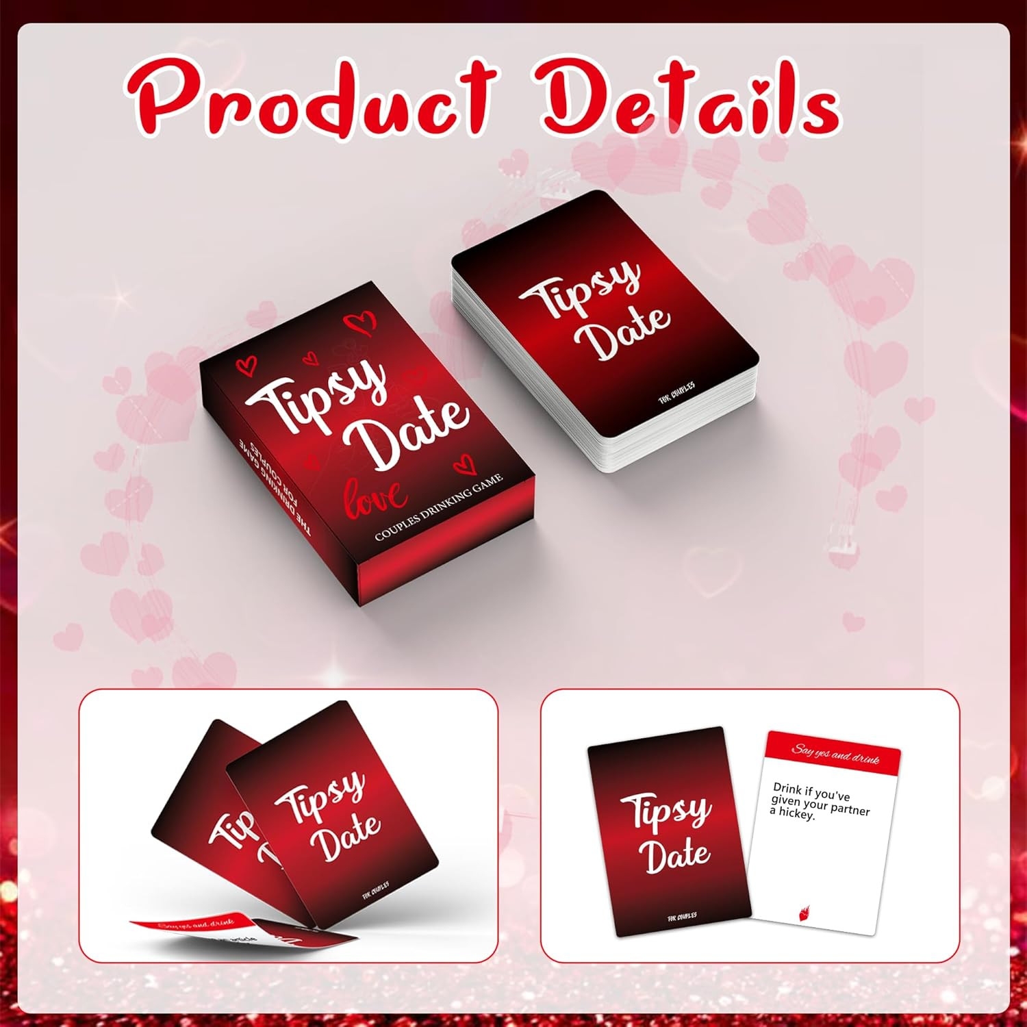 Tipsy Date Couples Games for Adults,Drinking Game for Couples,Drinking Card Game