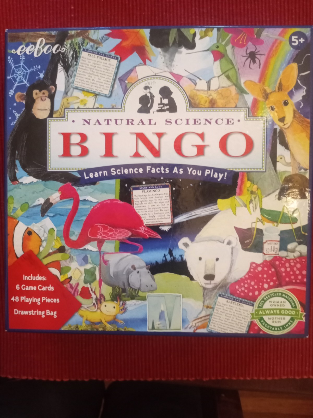 EeBoo NATURAL SCIENCE BINGO for Kids 5+ — Complete Game — *VERY* Gently Used!