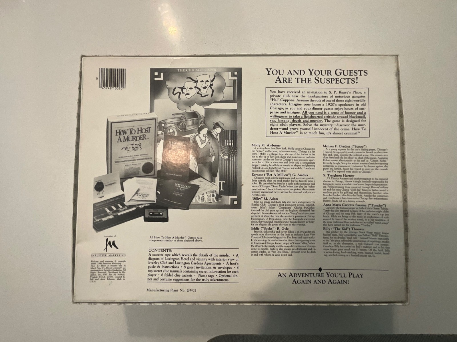 Vintage “How to Host A Murder/The Chicago Caper” Murder Mystery Game