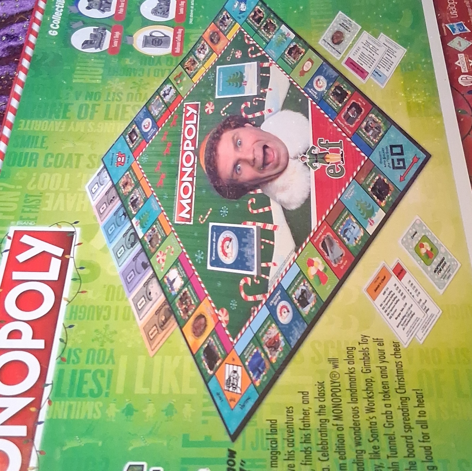 Hasbro Monopoly Elf Holiday Edition Board Game, Ages 8+ 2-6 Players