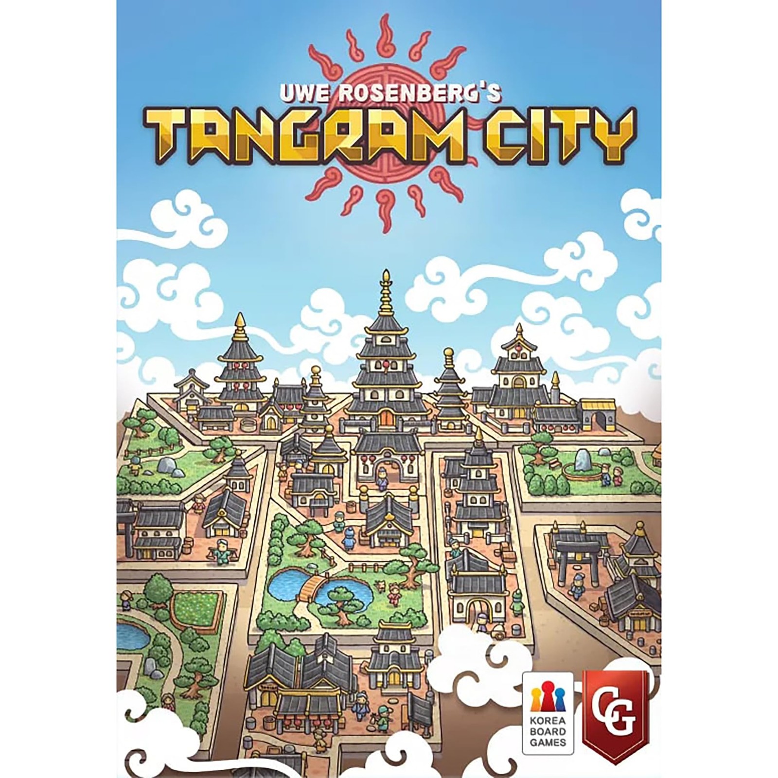 Capstone Games Tangram City Strategy Board 4 inches x 8 inches, Multicolor