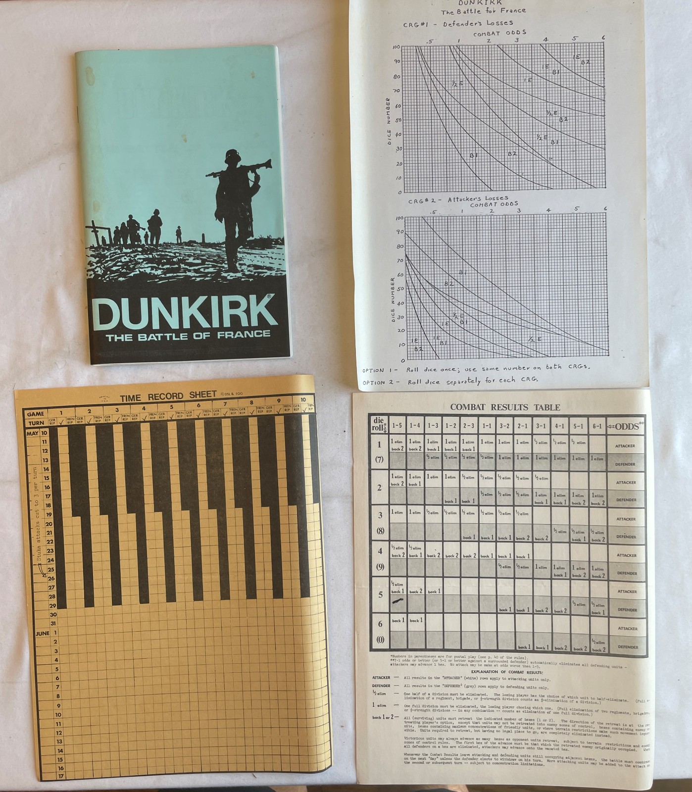 Dunkirk The Battle for France Guidon 1971 UNPUNCHED + PUNCHED VG+