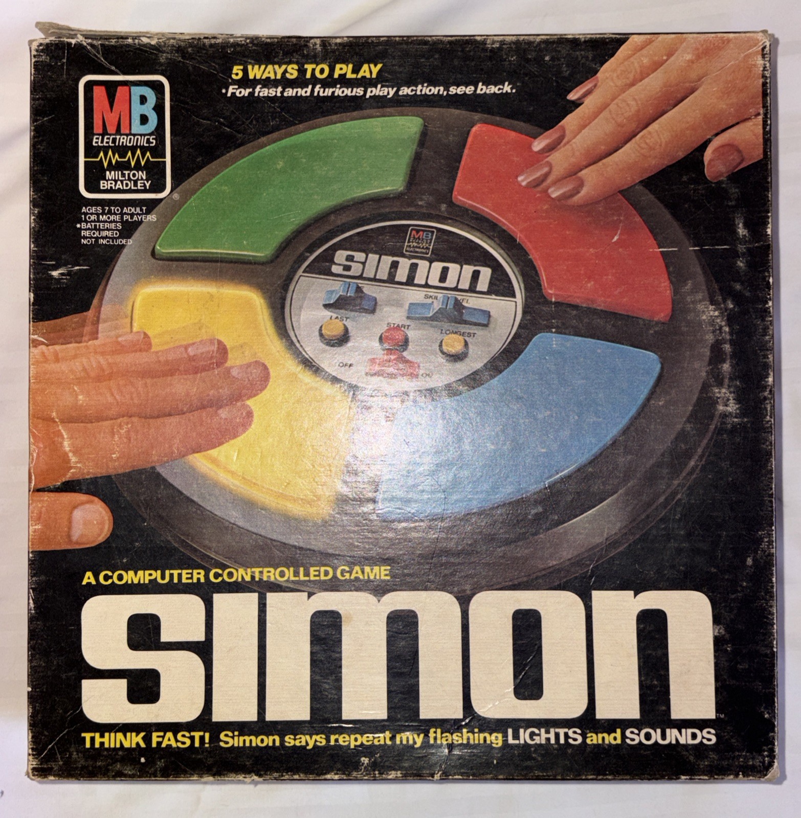 Vintage 1978 Simon Electronic Game by Milton Bradley, 4850, Works w/original Box