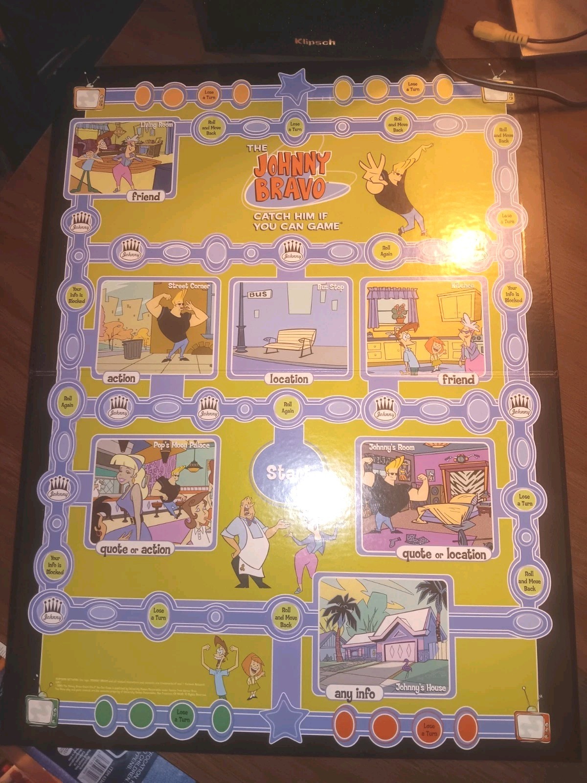 Johnny Bravo Board Game COMPLETE Catch Him If You Can Cartoon Network 2001