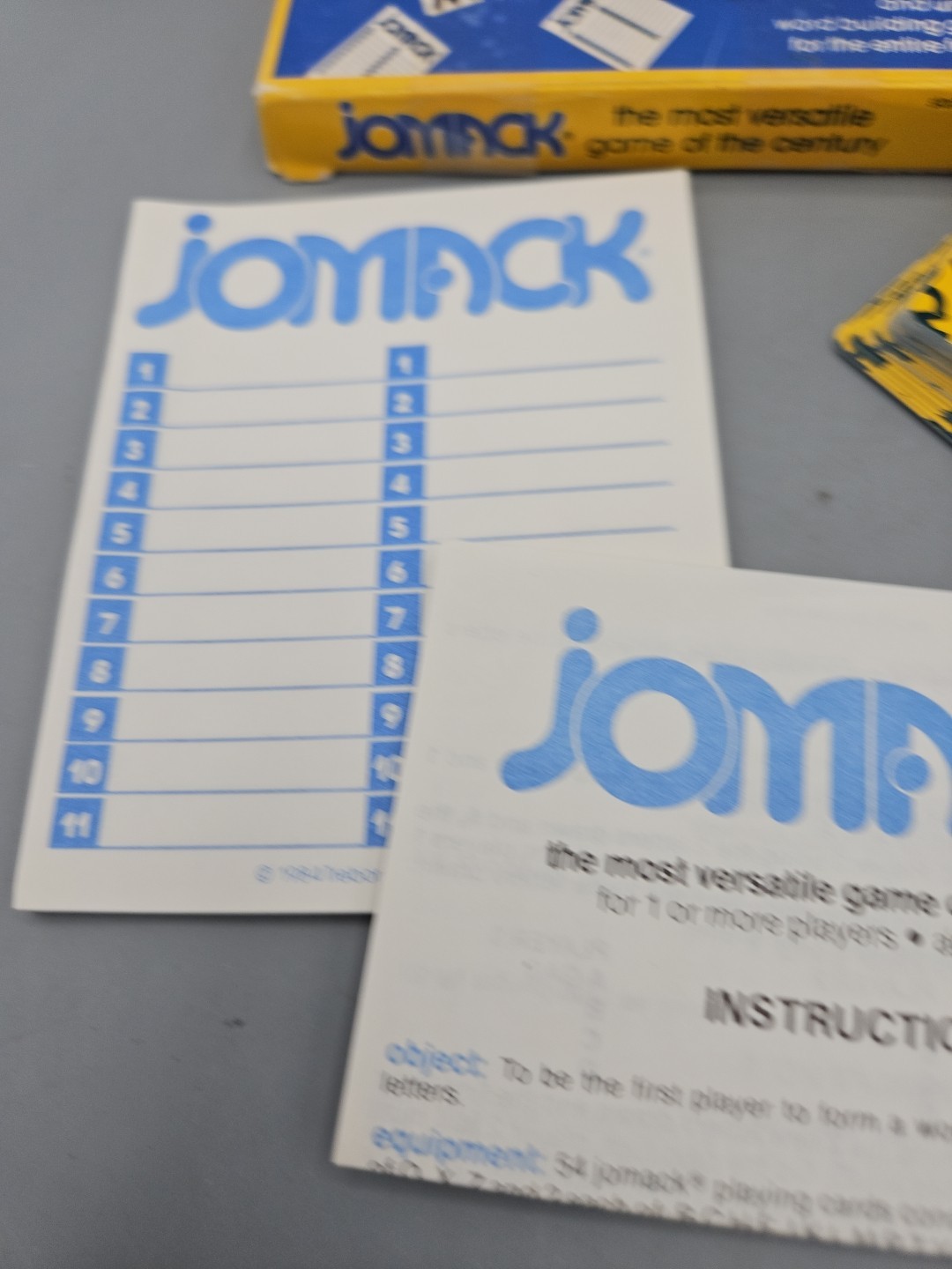 Jomack 1984 Trebor Game Co Rare Complete Word Game Age 6+ Players 1 Or More