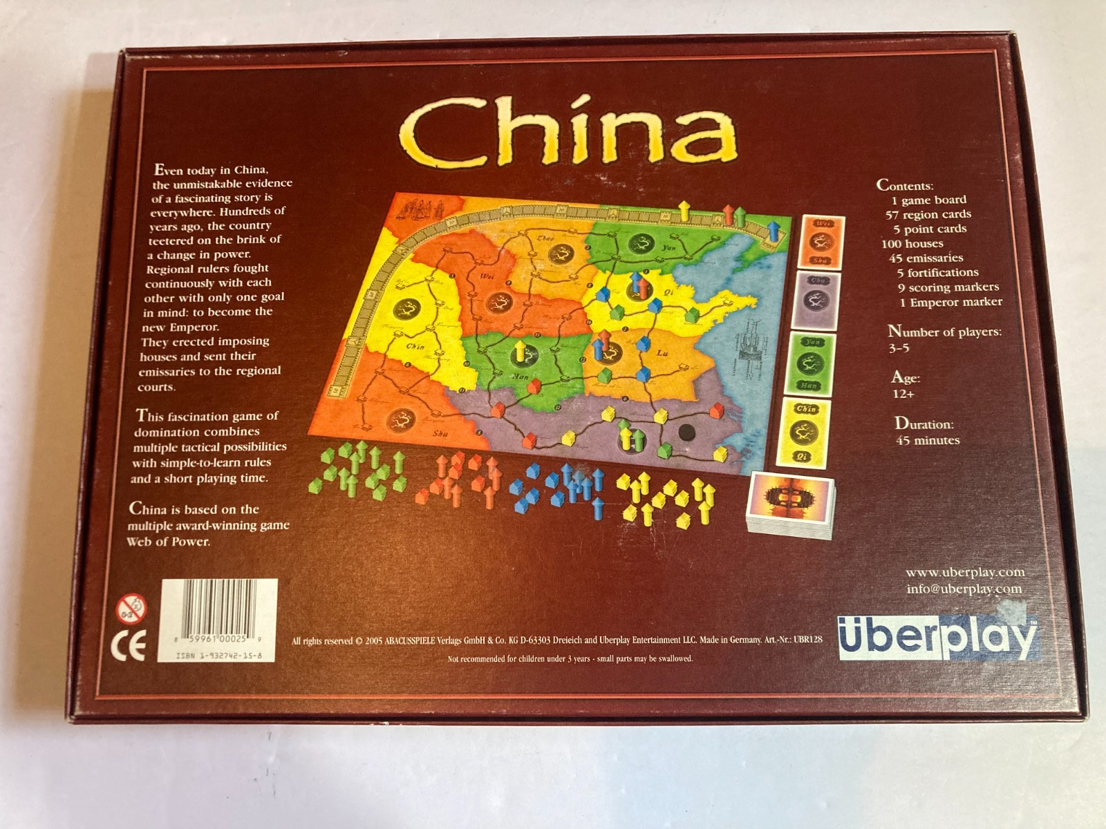 CHINA board game MICHAEL SCHACHT 2005 UBER PLAY