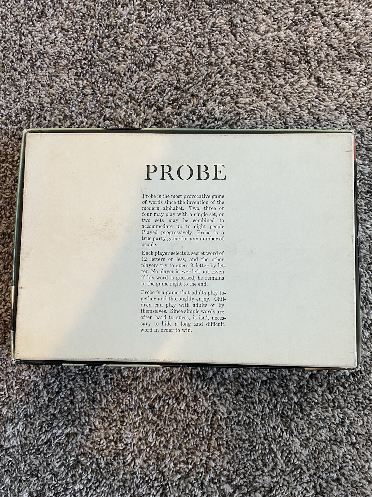 PROBE Parker Brothers Board Game Of Words Vintage 1964 Complete W/instructions