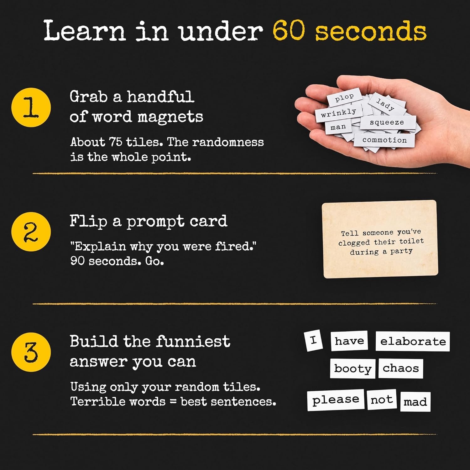 Ultimate Ridiculous Word Magnet Game – Perfect for Adults 3+ Players, Gift Idea!