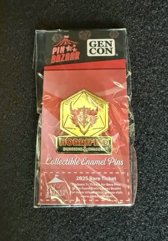 Horrified Dungeons & Dragons D&D Promo GEN CON Exclusive 2025 Gold Pin Bazaar