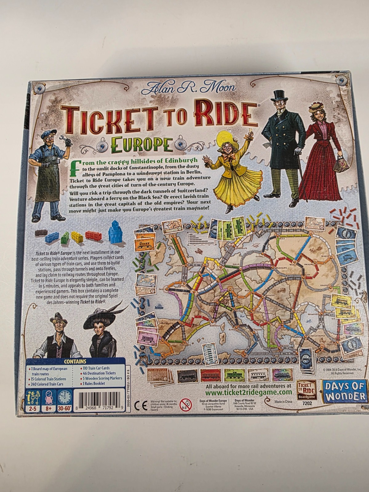Ticket To Ride Europe Board Game – 100% Complete – 2012 Days of Wonder
