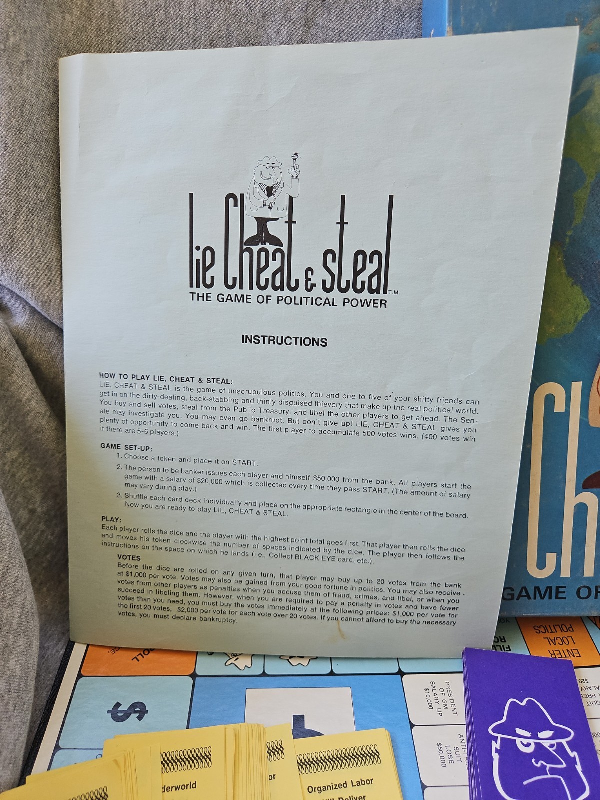 Lie Cheat and Steal The Game Of Political Power Vintage 1971 Reiss Board Game