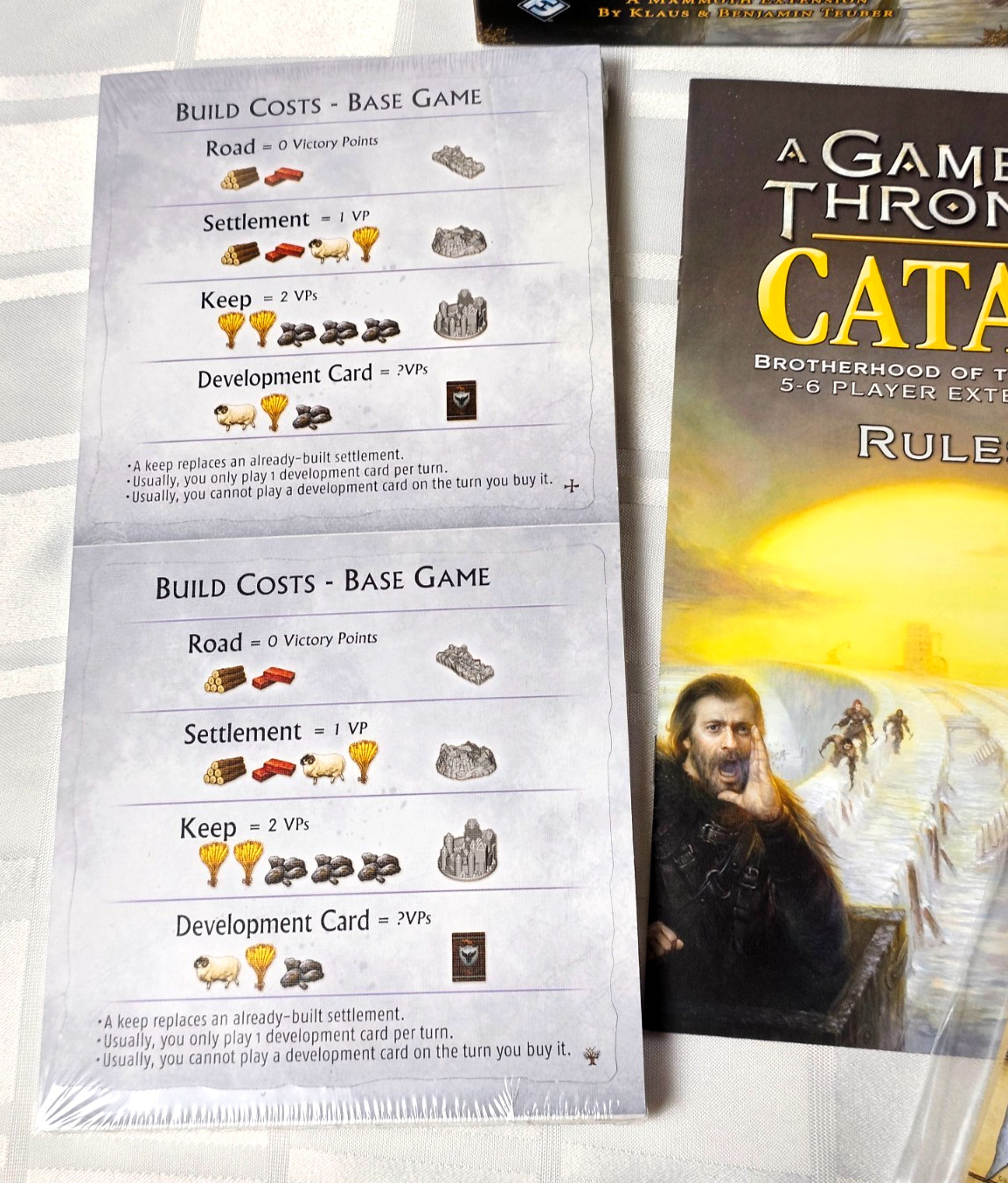 CATAN GAME OF THRONES BROTHERHOOD OF THE WATCH MAMMOTH EXTENSION BOARD GAME