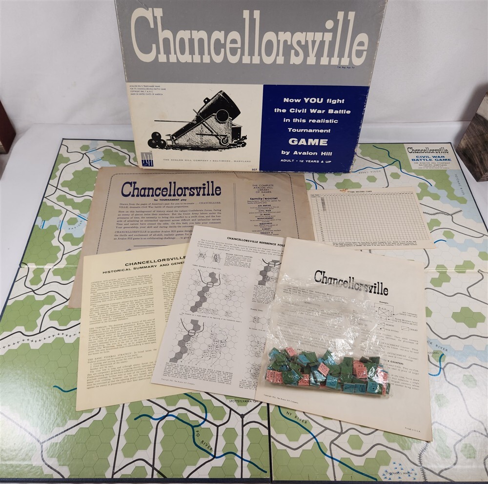 Chancellorsville America’s Civil War Battle Game ~ Avalon Hill 1961 VTG