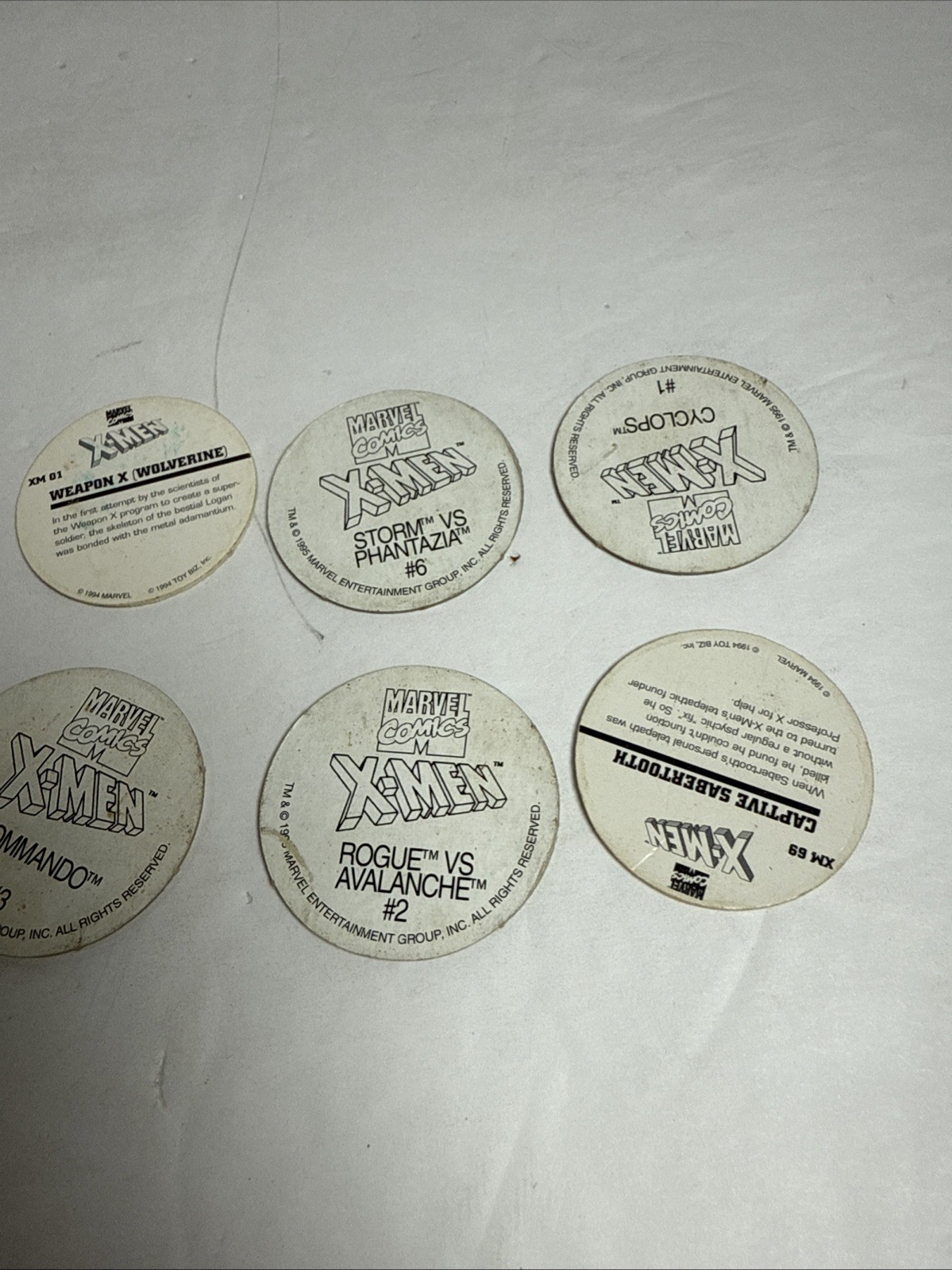 POGS Lot of 8 – 1994 X-MEN Series Vintage Collectible Pogs
