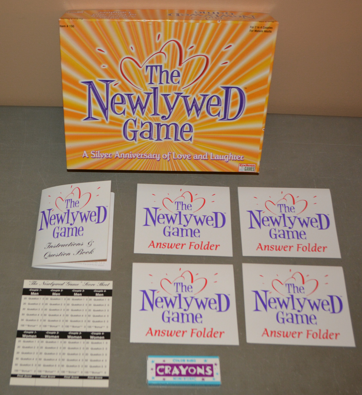 THE NEWLYWED GAME party quiz game – Endless Games 1998 – COMPLETE